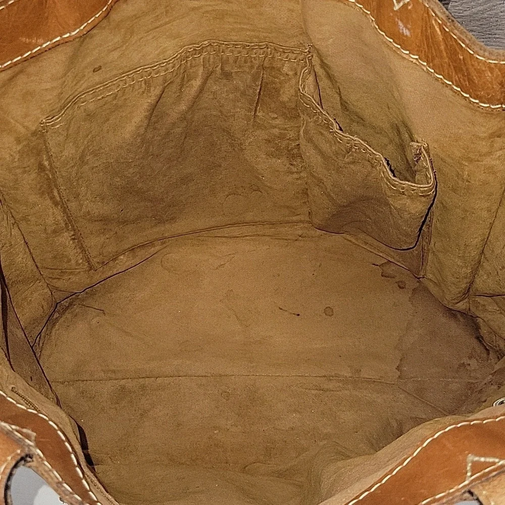 Patricia Nash Brown Tooled Leather Tote Shoulder Bag